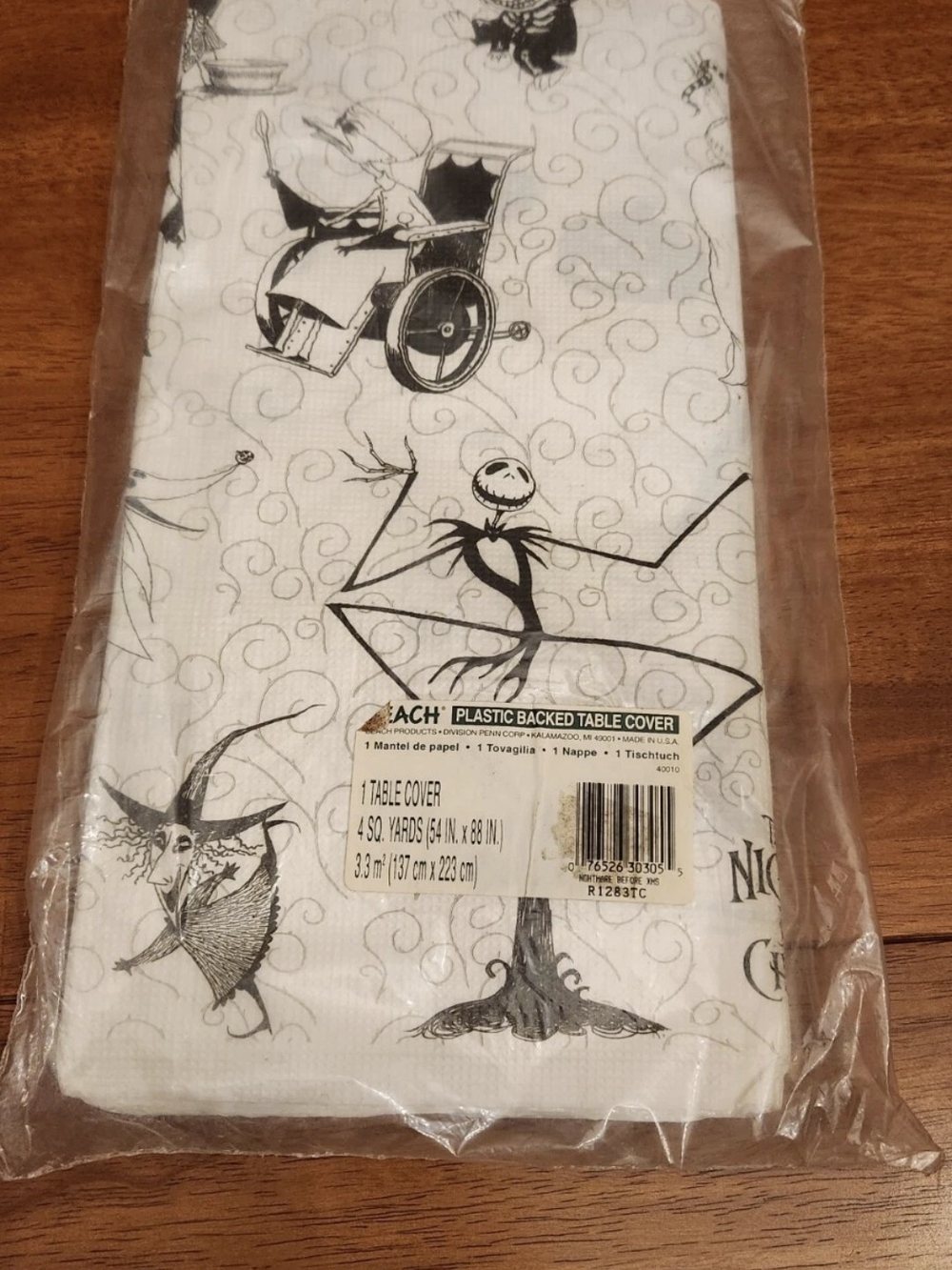 Nightmare Before Christmas Vintage Tablecloth Beach Products Halloween Paper NOS